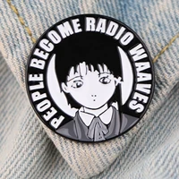 yq1095 tv show anime lain enamel pin cartoon horror girl brooch charm badge for backpack bags jeans collar lapel pin jewelry