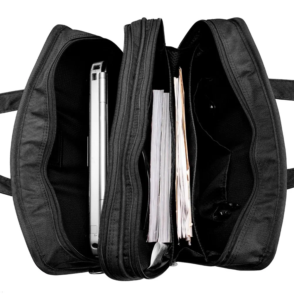 McKlein HUBBARD, Nylon Double Compartment Laptop Briefcase, Tech-Lite Ballistic Nylon, Black (58435)