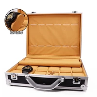 large watch box organizer 24 slots luxury watch box aluminum case with lock jewelry box mens watches gift ideas free shipping