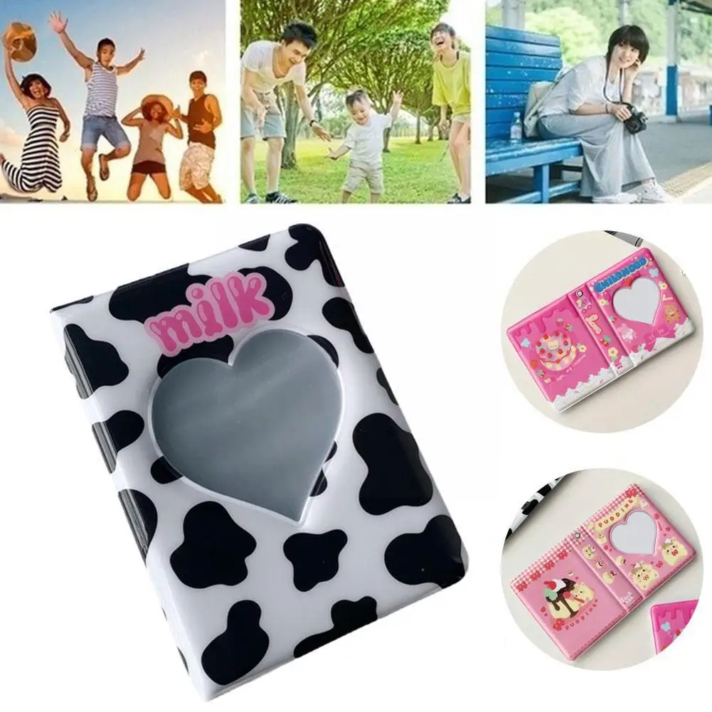 

Cute Mini Photo Album 3 Inch Love Heart Hollow Picture Name Card Card Storage Photocard Book Holder Binder Pockets 40 F2x5