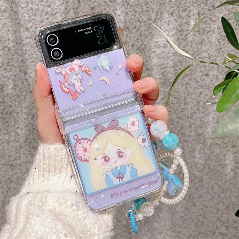 

Cartoon Girl Star Phone Case for Samsung Galaxy Z Flip 5 4 3 Protective Back Cover for ZFlip3 ZFlip4 ZFlip5 Case Shell