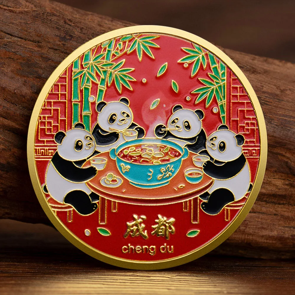 

Памятная монета Chengdu Impression позолоченная панда