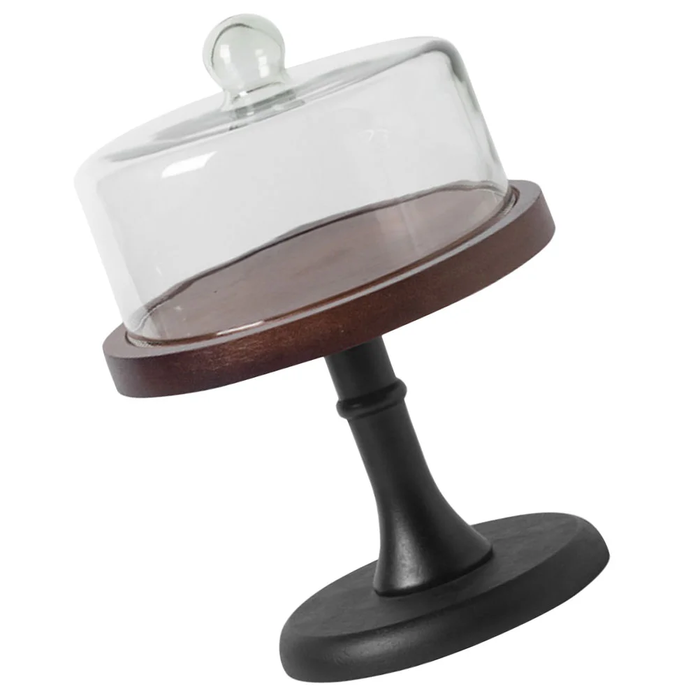 

1 Set of Cake Display Holder Cake Holder with Dome Chocolate Candy Display Plate High Base Cake Dome