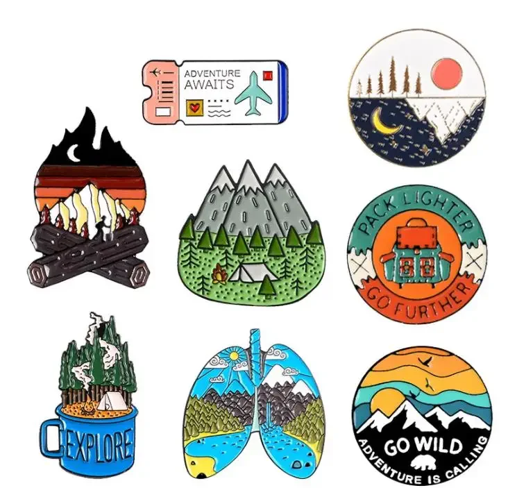 Эмалированные броши в форме чашки сердца для улицы Приключения песочные часы