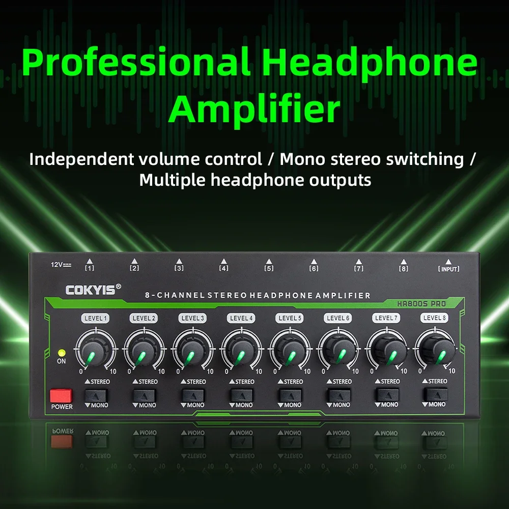 HA800 PRO 8-канальный усилитель для наушников аудиоусилитель ультракомпактный