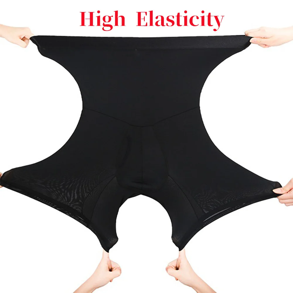Men Stretch Abdomen Reducer Panties Body Shaper Boxer Pants Tummy Control Compression Shorts Belly Slimming Shapewear Fitness