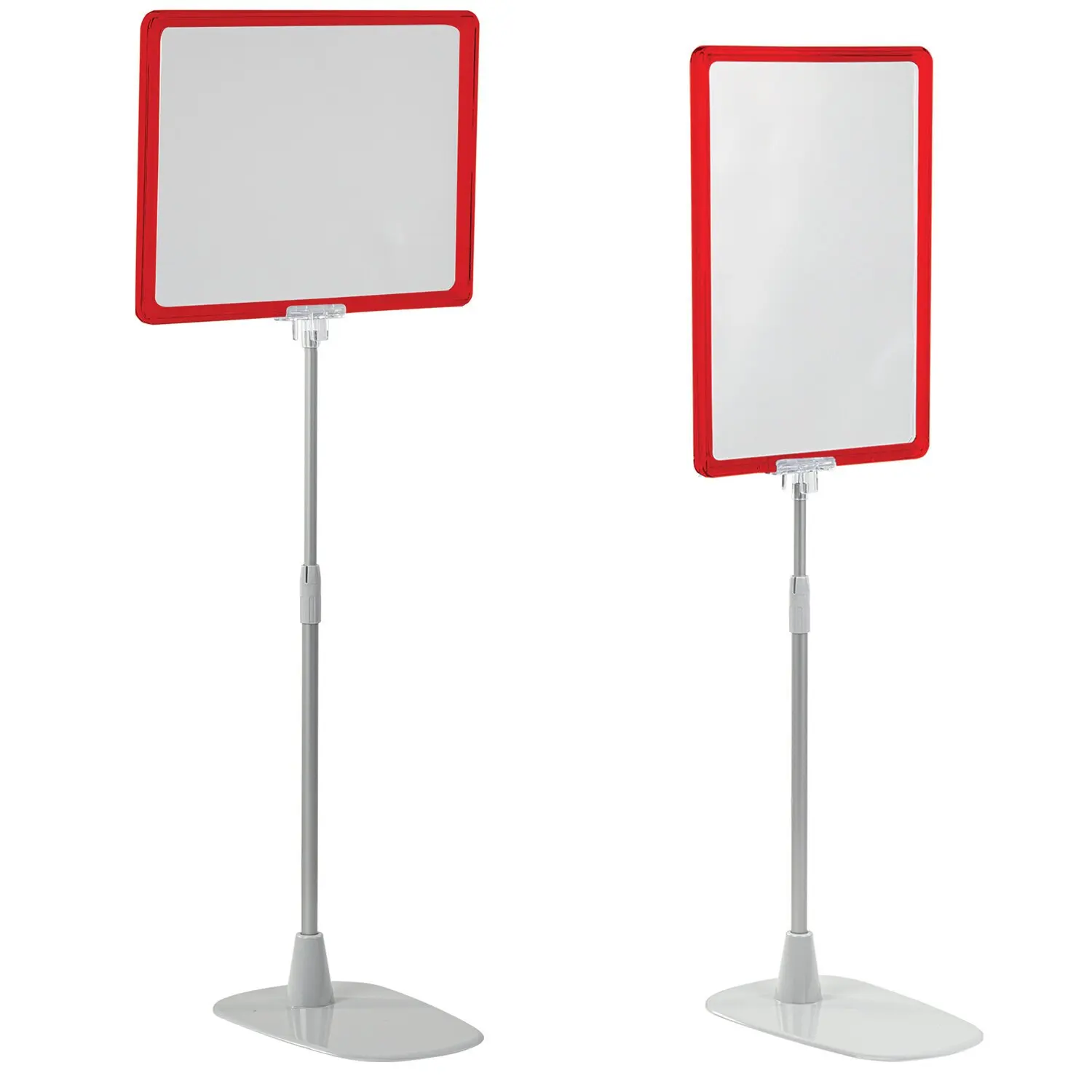 Стойка-инфодержатель напольная КОМПЛЕКТ 2 шт. А4 (высота трубки до 55 см) КРАСНАЯ