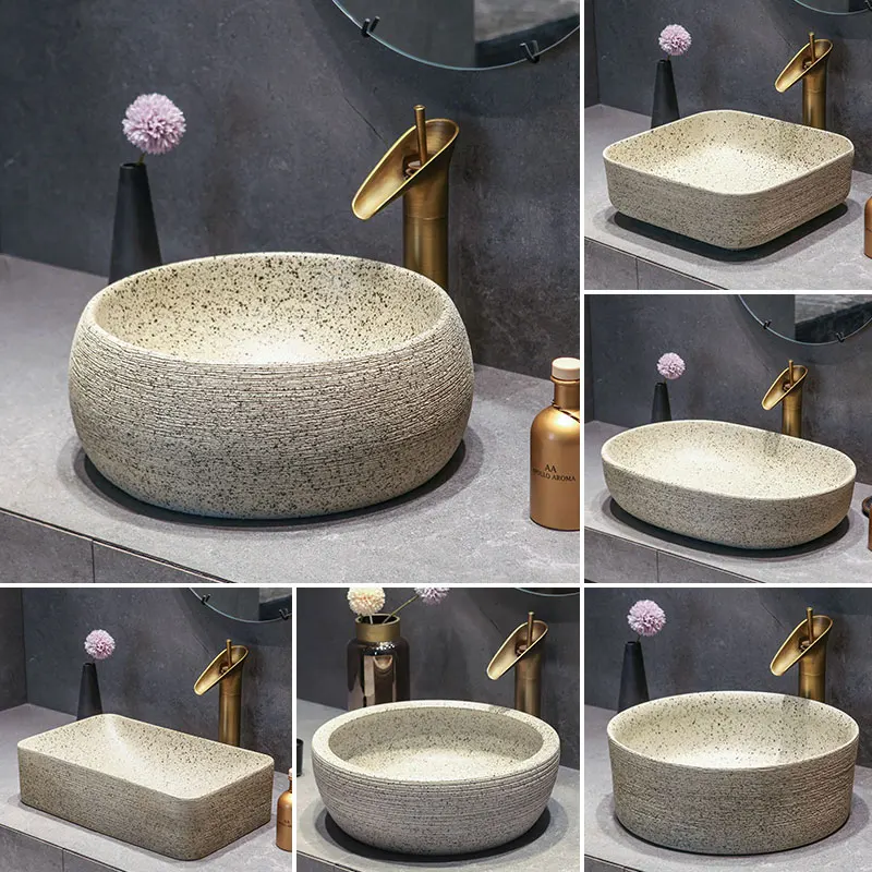 

Blue and white China Artistic Handmade Art wash basin Ceramic Counter Top Wash Basin Bathroom Sinks Oval shape hand washing sink