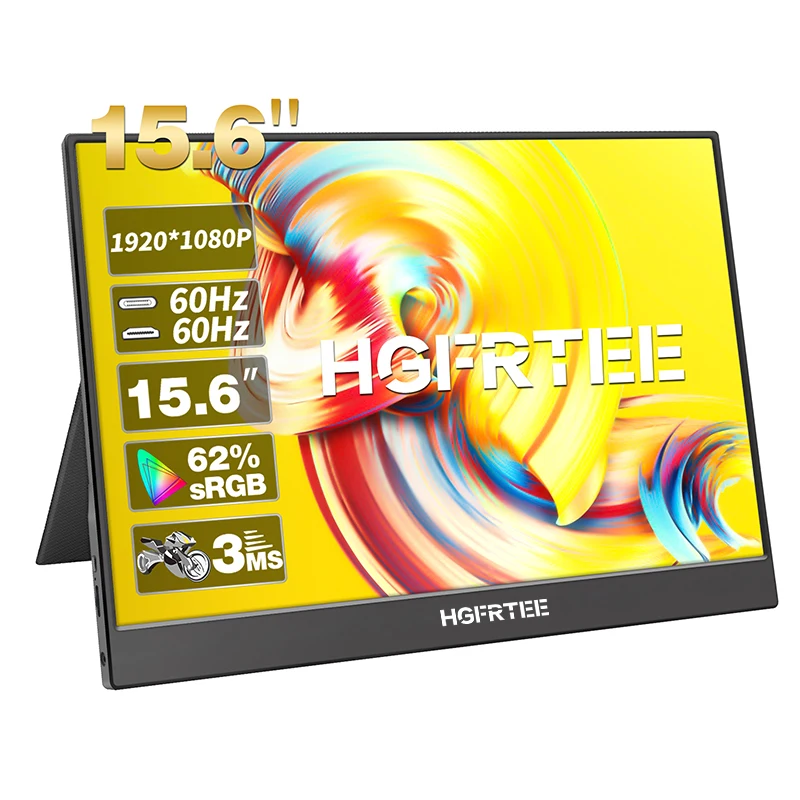 

15,6 дюймовый мобильный портативный монитор для ПК, игровой Расширенный дисплей с поддержкой Type C HDMI IPS экран для Xiaomi/Switch/Laptop