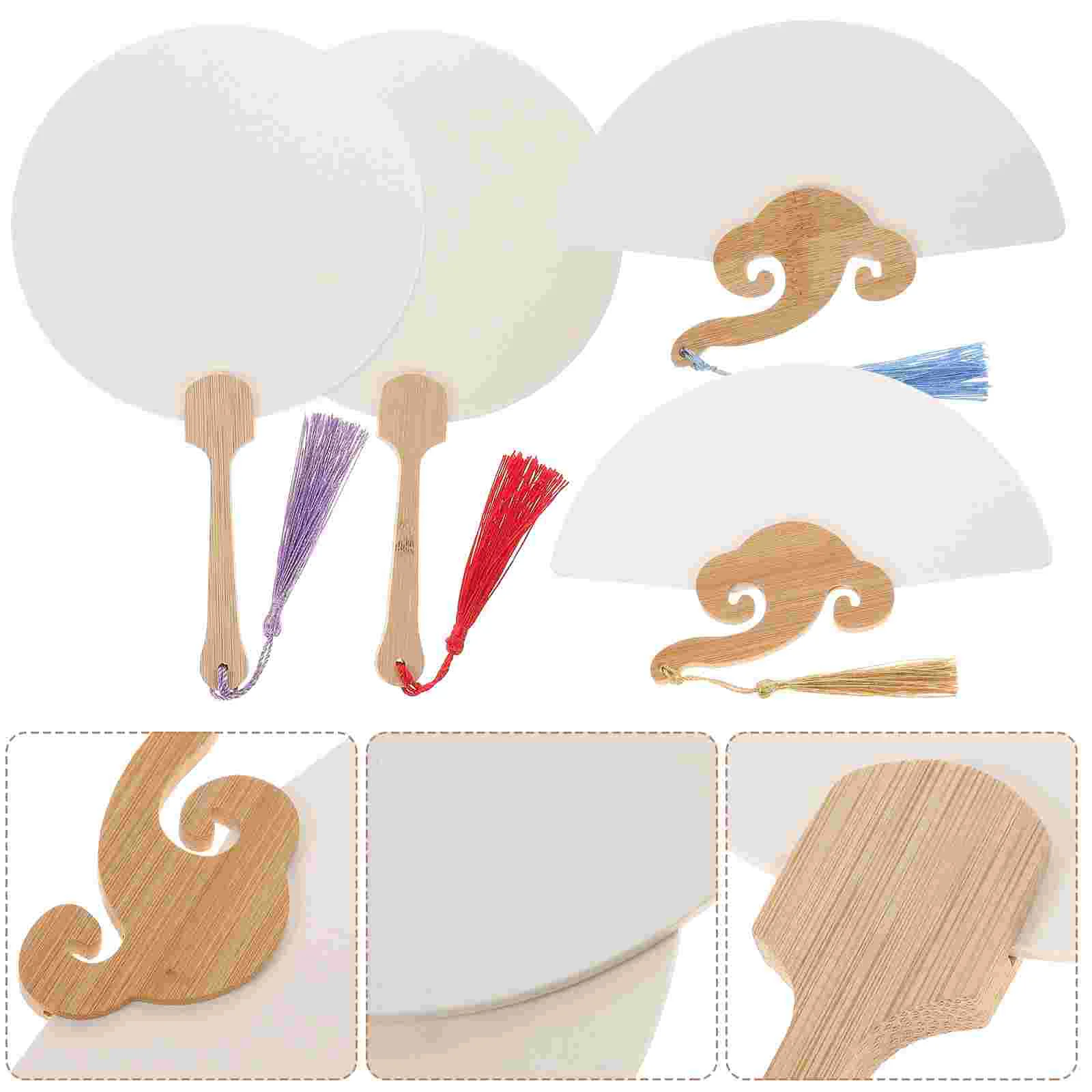 

Fan Hand Fans Diy Blank Paper Graffiti Painting Drawing Folding White Materials Favors Party Kids Dance Wedding Silk Craft Round