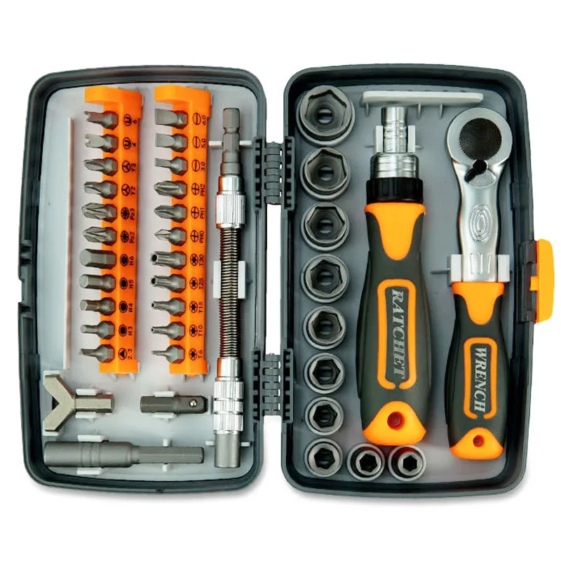 

Professional Screwdriver Bit Set Multi Repair Tools Mechanic Socket Wrench Ratchets Combo Kit Hand tool 38 in 1 Tool Box