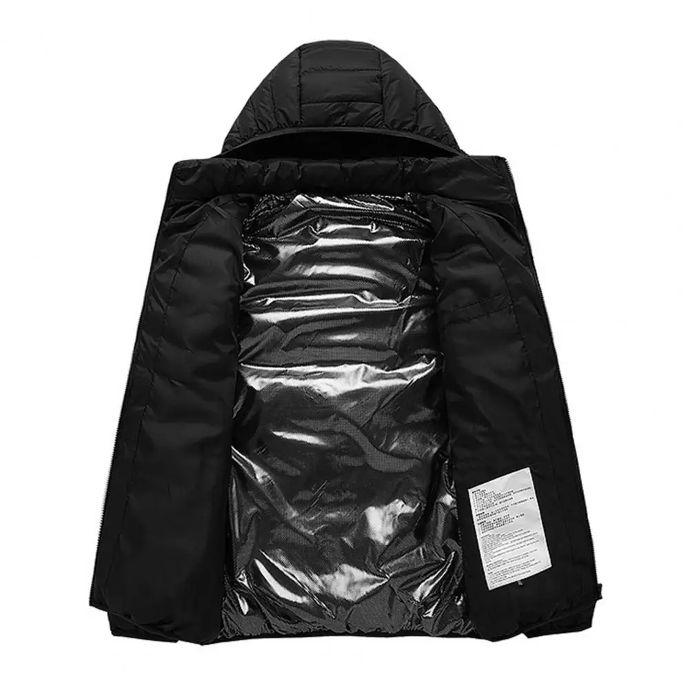 Stylish Men Heating Jacket Solid Color Lightweight Windproof Pockets USB Heating Jacket  Heated Jacket    Heating Coat