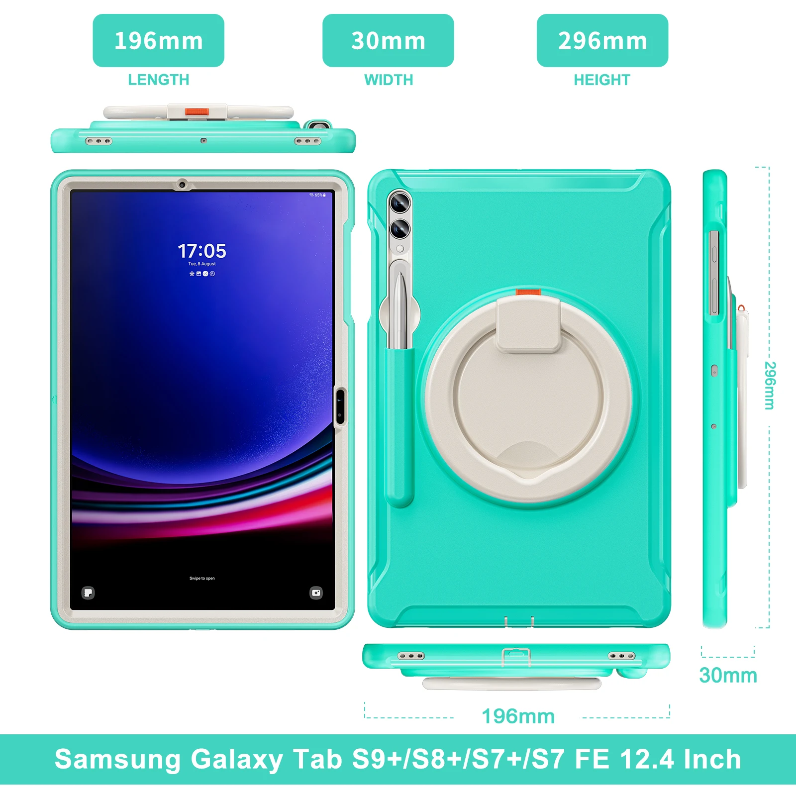 Для Samsung Galaxy Tab S9FE S9 plus S8 S7 FE 12 4 дюймов полноразмерный противоударный чехол для