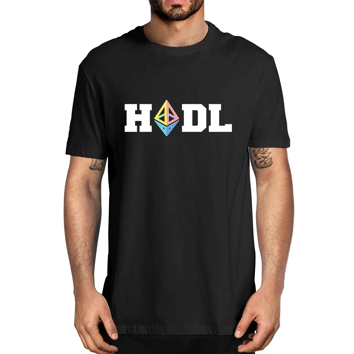 

100% Cotton Hodl Ethereum ETH Crypto Currency To the Moon Cryptocurrency logo Funny Summer Men's Novelty T-Shirt Women Casual