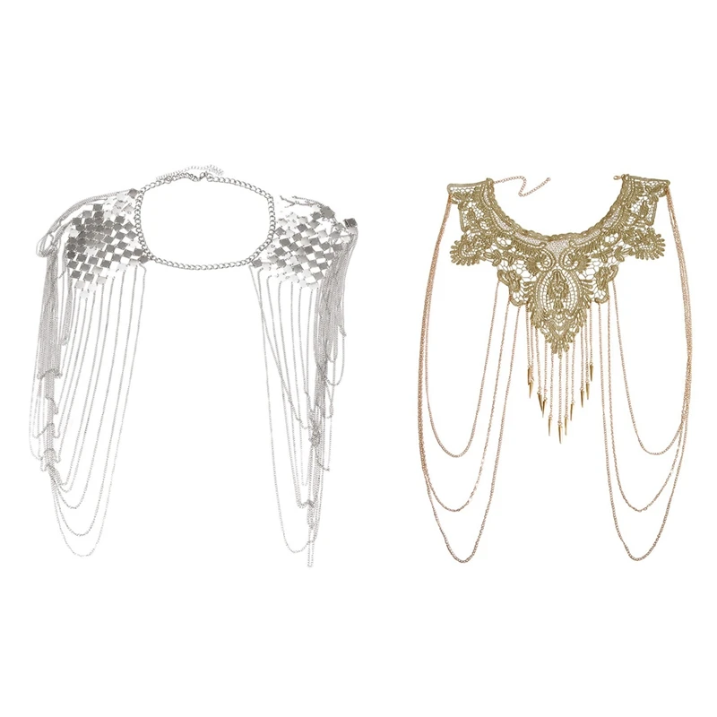 

Женская Цепочка-эполет с золотыми кисточками