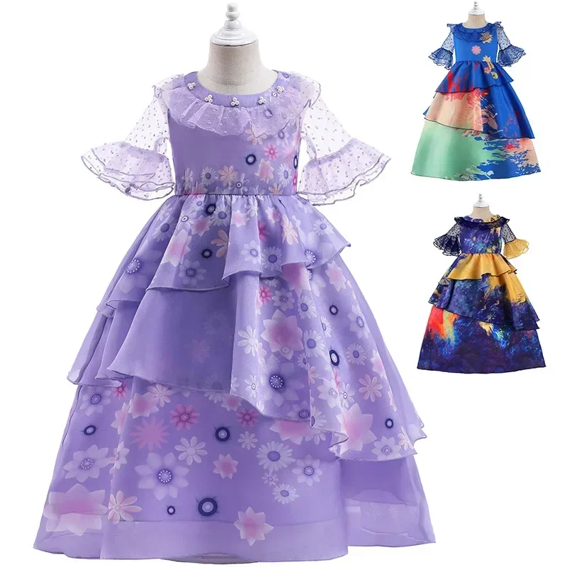 Платье Принцессы Для Девочек Косплей Волшебная Сетка Контрастная Детская Юбка