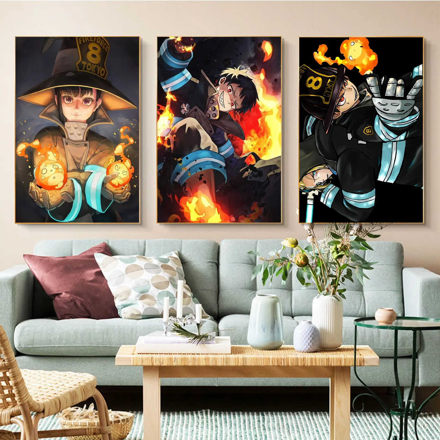 

Fire Force Poster Classic Movie Posters Vintage Room Bar Cafe Decor Stickers Wall Painting