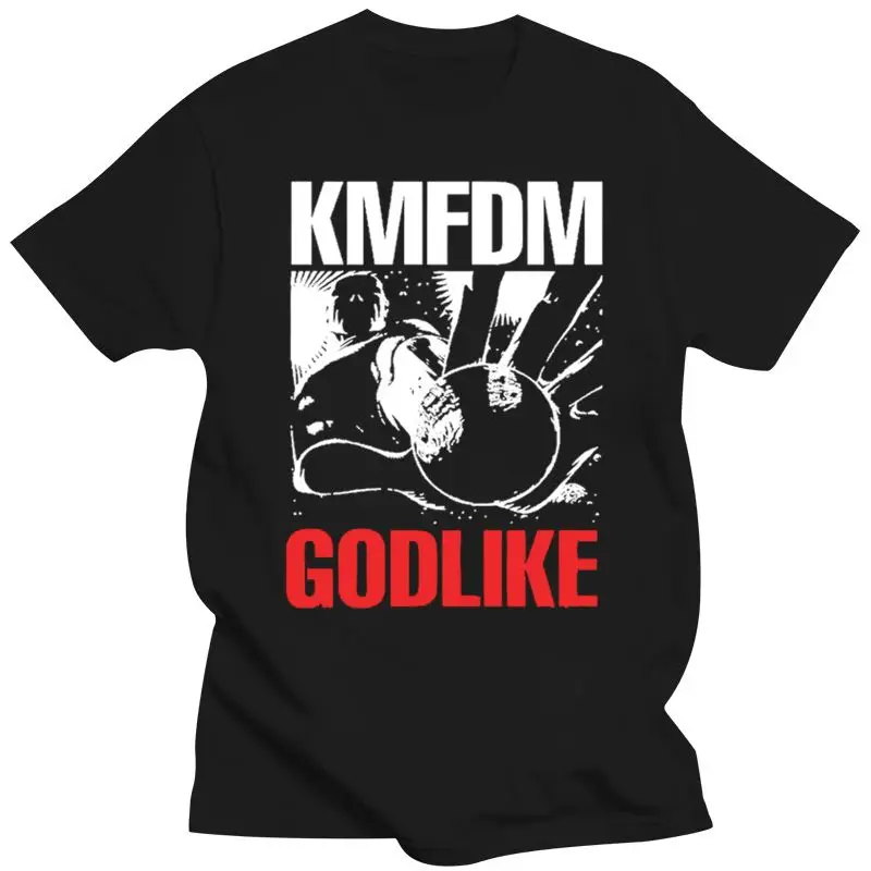 

KMFDM-Camiseta ajustada para hombre, camisa negra 3D de algodón de talla grande, a la moda
