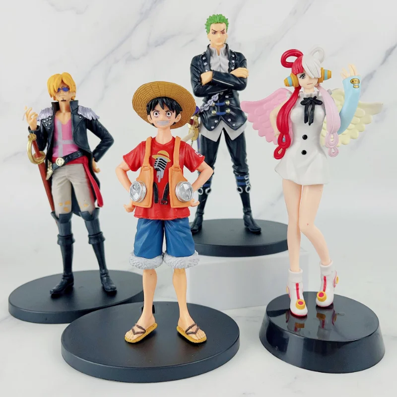 

Фигурки героев аниме Luffy Zoro Sanji, цельная пленка Красной Уты, Shanks Dxf, фигурки героев мультфильма, игрушечные модели, подарок для детей, 20 см
