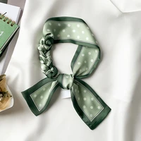 new polka dot printed headband scarf for hair bandana fashion long houndstooth silk satin belt scarfs for women accessories 2022