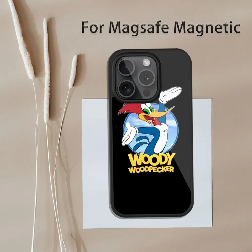 Мультяшный чехол для телефона W-Вуди W-Woodpecker магнитной индуктивной зарядки iPhone 13 12