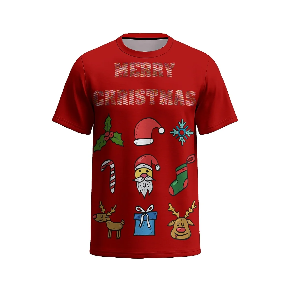 Рождественская 3D футболка liaseo унисекс Уникальный креативный и яркий дизайн