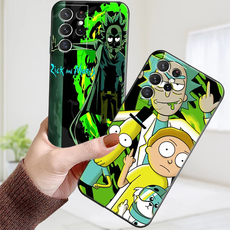 

Funny Carton Rick Phone Case For Samsung S21 Ultra S22 S20 FE S21 Plus Ultra S9 S10E S10 S8 LiteS10 5G Lite U8ul Vintage Mirror