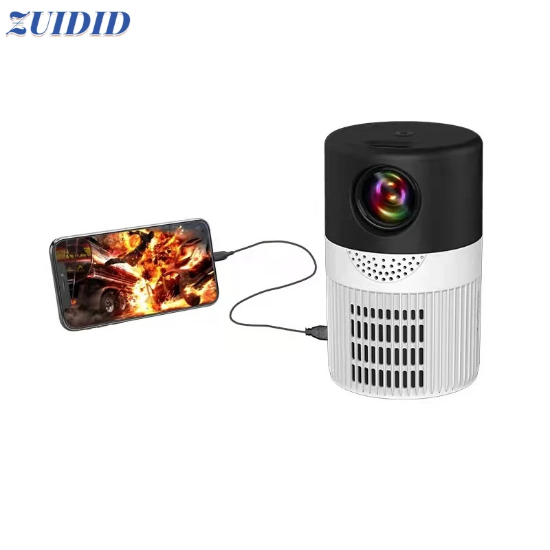 

Top Deals YT400 LED Mobile Video Projector Home Theater Media Player Kids Gift Home Mini Projector Portable(Black White) Genuine