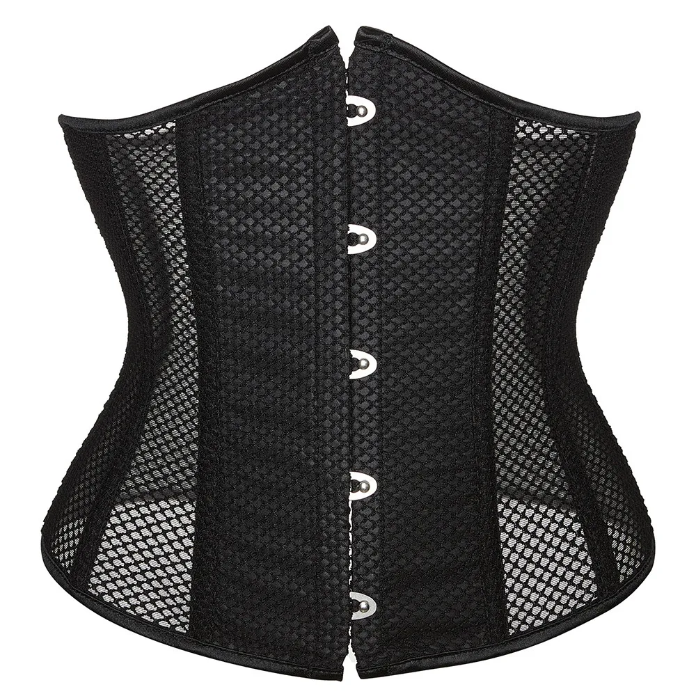 Sexy Gothic Corset Curve Shaper Waist Trainer Corset Bustier Underbust Mesh Corselet Slimming Modeling Strap Shapewear Girdle