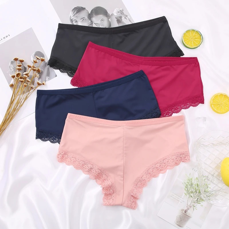 

2 шт./комплект, женские кружевные трусы с цветочным принтом