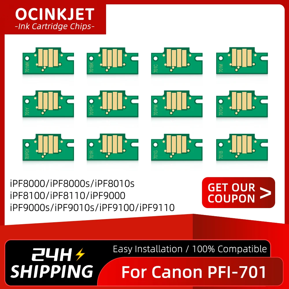 12 цветов для Canon PFI-701 PFI-702 чип картриджа с чернилами iPF8000 iPF8010s iPF8100 iPF8110 iPF9000 iPF9010s