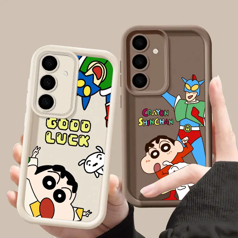 Фото Чехол Crayons Boy S26 Ultra для Samsung Galaxy S26 S25 S24 S22 S23 Ultra S21 Plus S20 FE с защитой камеры, мягкий чехол Shin-chans №1