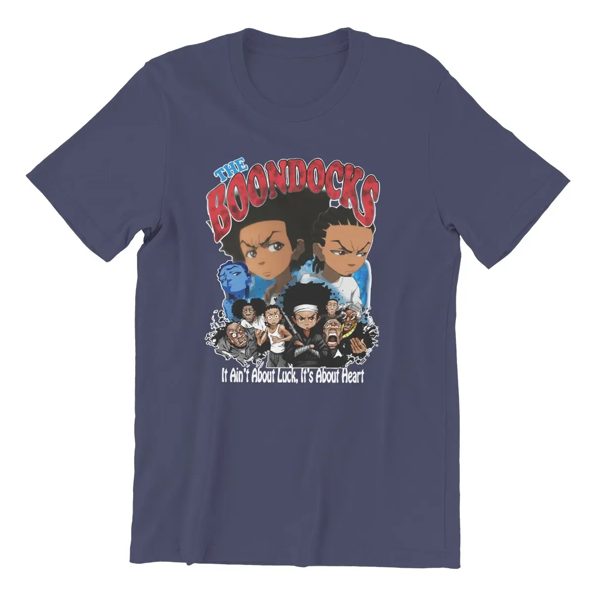 

The Boondocks Sitcom Poster Men T Shirt Cartoon Vintage Tees Short Sleeve Crewneck T-Shirts 100% Cotton Gift Idea Clothing