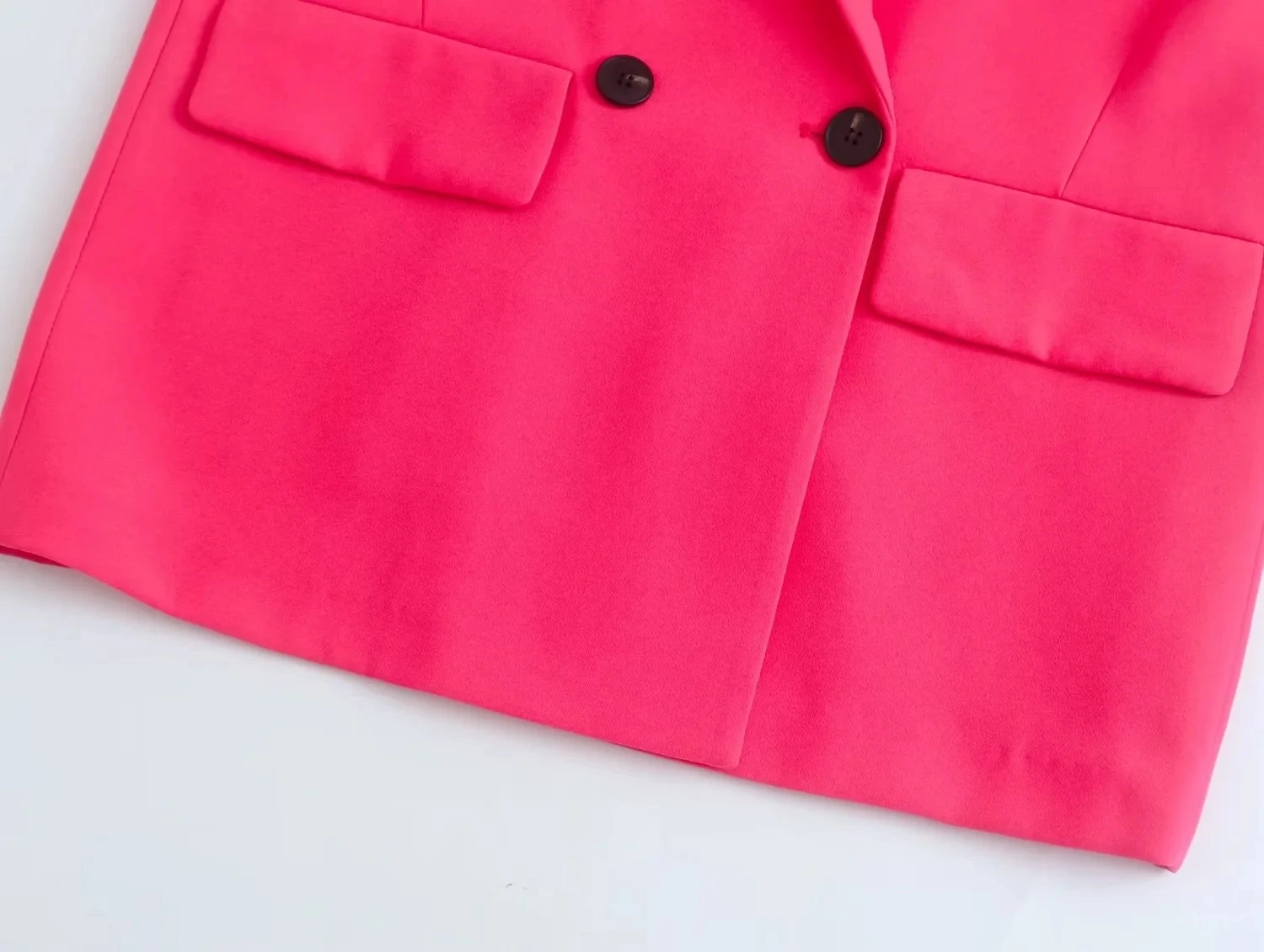 Maxdutti England Style Office Lady Fashion Simple Double Breasted Loose Jackets Tops Casual Blazers Women