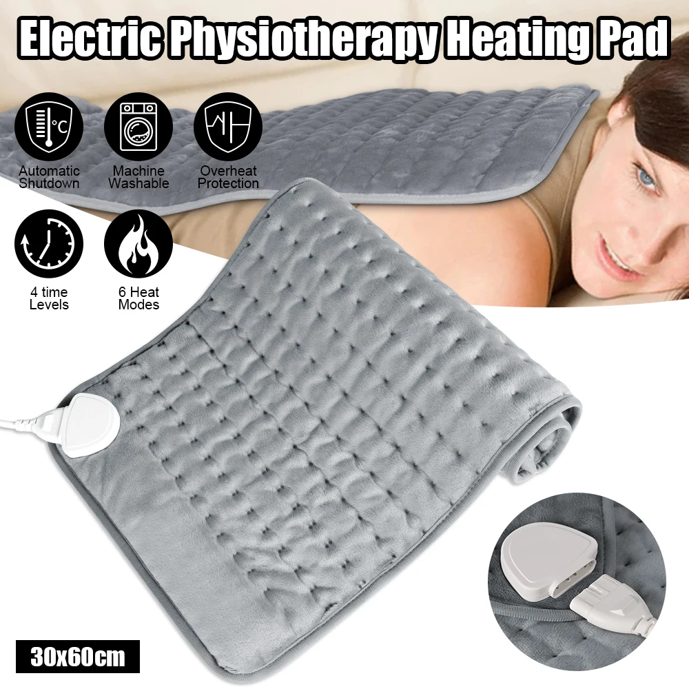 

110V-240V Heating Pad Foot Hand Warmer Electric Blanket Winter Shoulder Neck Back Spine Leg Pain Relief Timed Physiotherapy