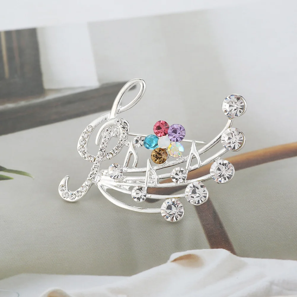 

2 Pcs Birthday Pins Women Anniversary Gifts Her Music Note Jewelry Alloy Clothes Brooch Prom Miss