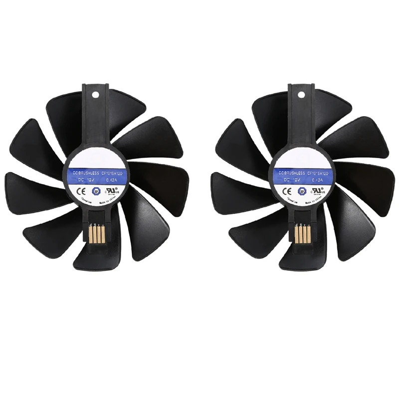 

2X 95Mm CF1015H12D DC12V Video Card Cooler Cooling Fan Replace For Sapphire 8G RX 470 4G GDDR5 RX570 4G/8G D5 RX580 8G