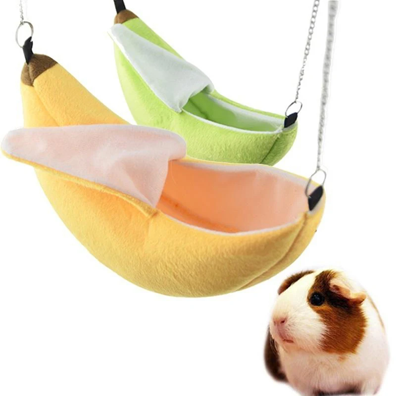 

Hamster Cotton Nest Banana Shape House Hammock Bunk Bed House Toys Cage for Sugar Glider Hamster Small Animal Bird Pet Supplies