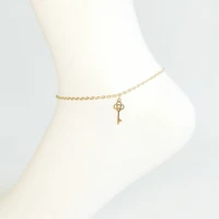 women jewelry 2022 summer beach stainless steel gold silver color chain accessories key anklet bracelet for women