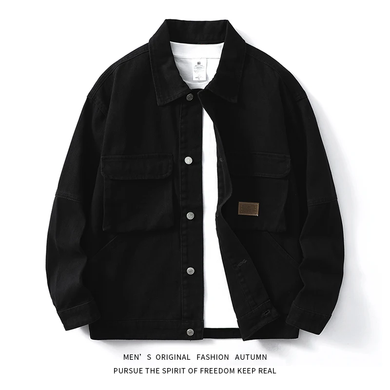 Куртка мужская джинсовая в американском стиле красивая модная рабочая одежда
