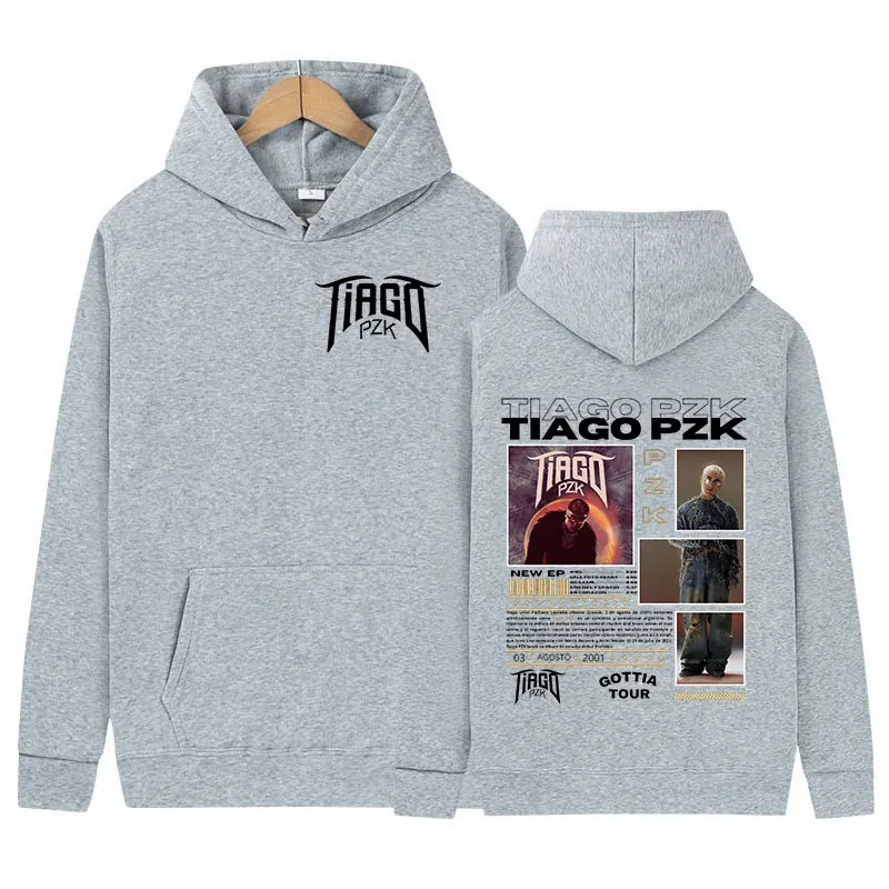Rapper TIAGO PZK Graphic Hoodie Men's Hip Hop Fashion Oversized Sweatshirts Unisex Vintage Harajuku Pullover Hoodies Streetwear