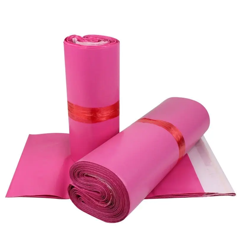 

50 шт./лот, розовые курьерские пакеты, экспресс-конверт для хранения, прочная самоклеящаяся упаковка, Полиэтиленовая пластиковая упаковка