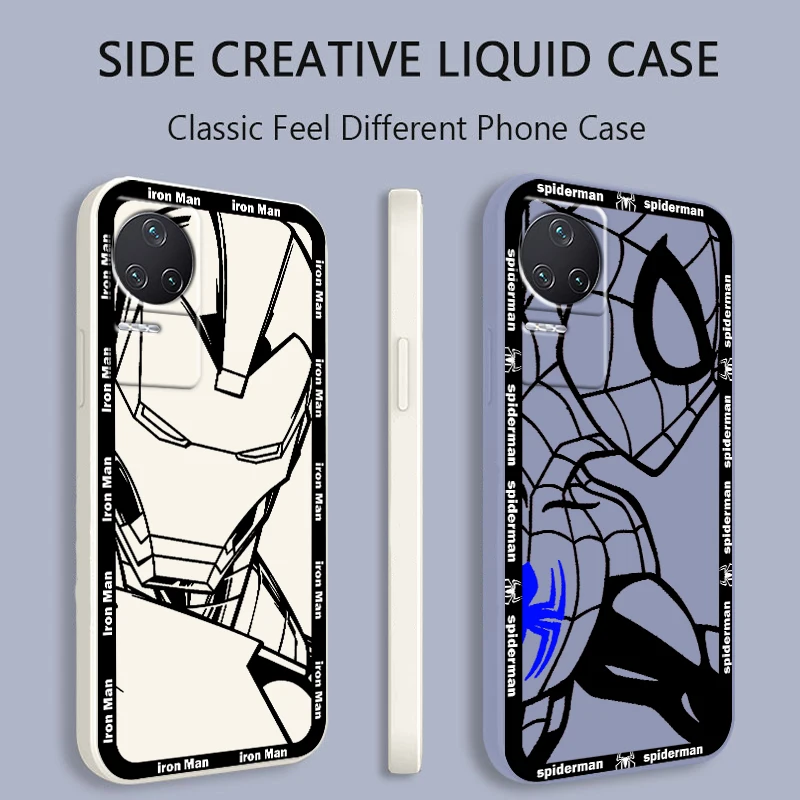 

Superhero spider man iron man For Xiaomi Redmi K50 K40 Gaming K30 K30S 10 10C 10X 9A 9 9T 9C 9AT 8 8A 5G Liquid Rope Cover