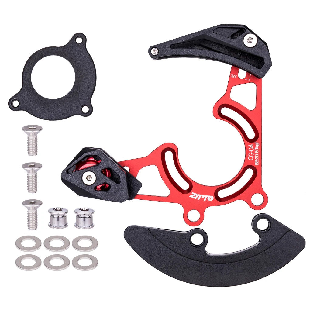 

Bicycle Chain Guide Single Disc 32t-38t Drop Catcher Tools Lightweight Frame Guard Protector Set Replacement Red