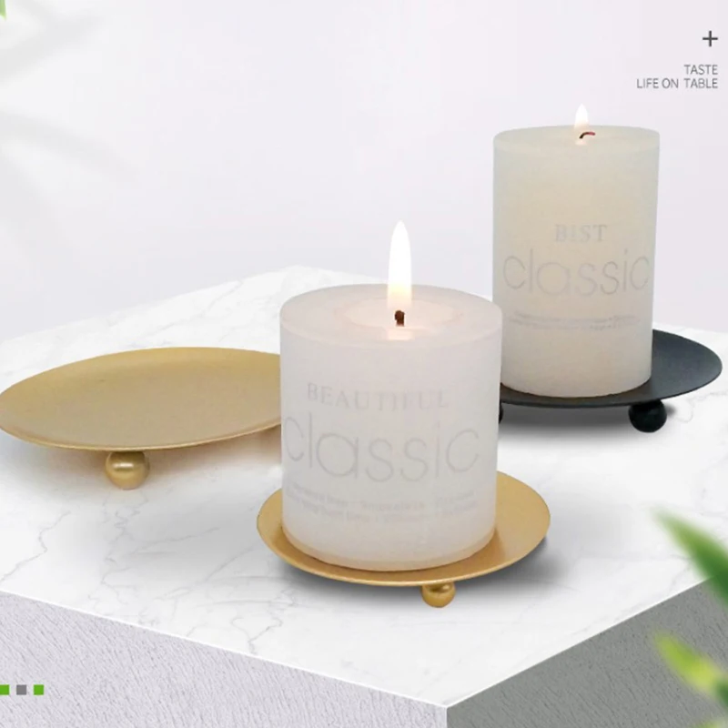 S Pillar Metal Plate For Wedding Party Festival Candlestick Holder Art Gift Home Decoration