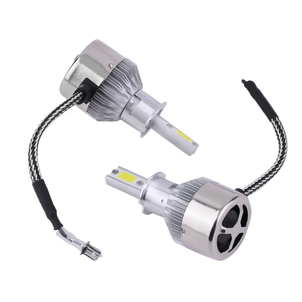 

2 x C9 H3 Chip COB Led Beam 72W 6000K/White Replacement Daytime Running Lights DRL Fog Headlight Driving Bulb Car Light Source