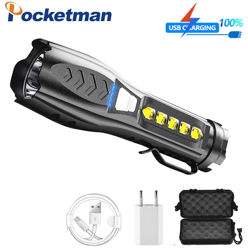 

Portable Light led Flashlight USB Rechargeable High lumen led torch light Tactical Flashlight Outdoor Lighting LED Camping light