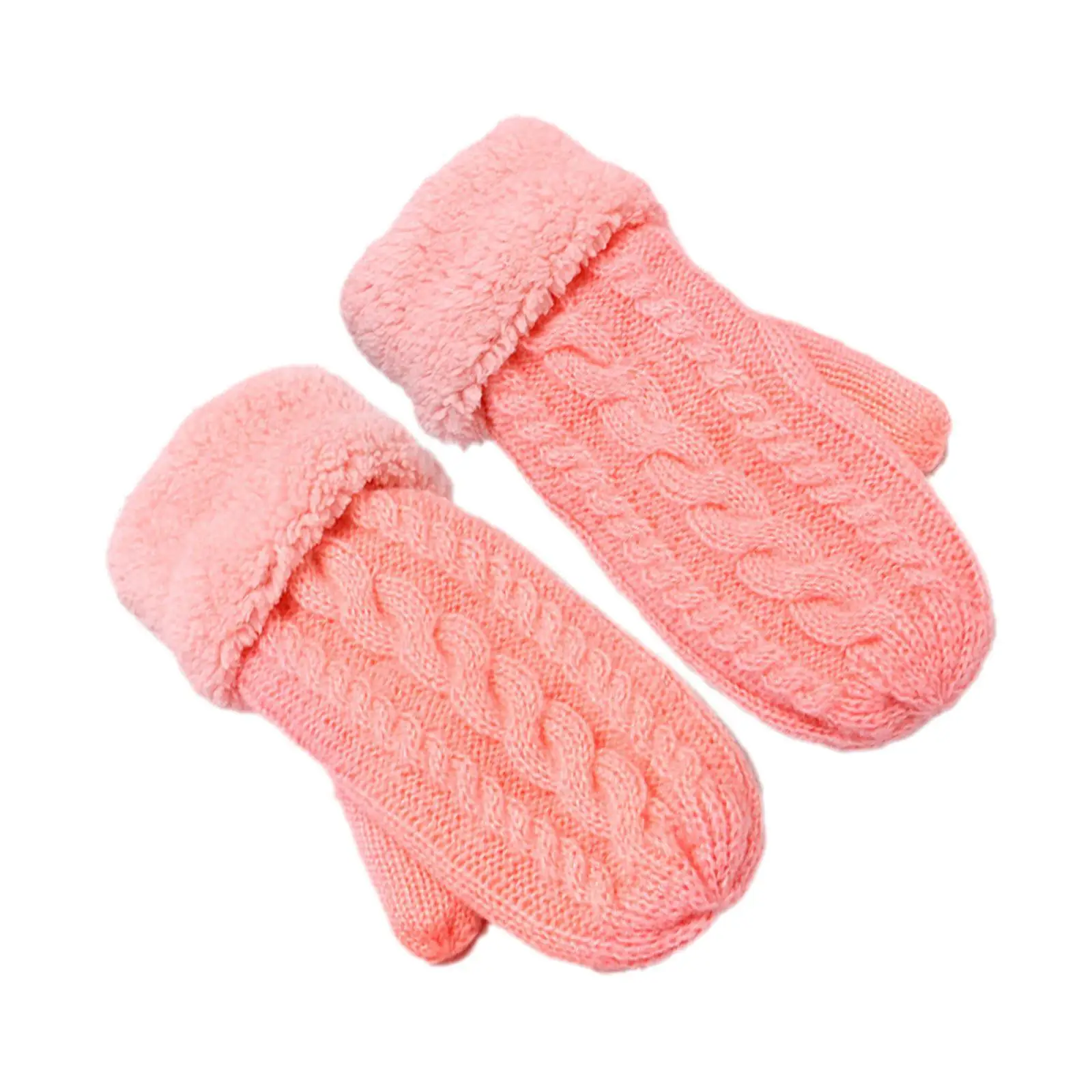 

Full Finger Warm Gloves Ladies Winter Thickening Plush Knitting Polyester Double Layer Thermal Women's Winter Gloves 5 Color