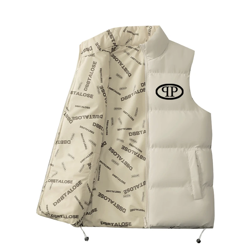 2024 nouveau жилет с двойным лицом pour hommes veste sans manches chaleur ample épais en coton grande taille hiver