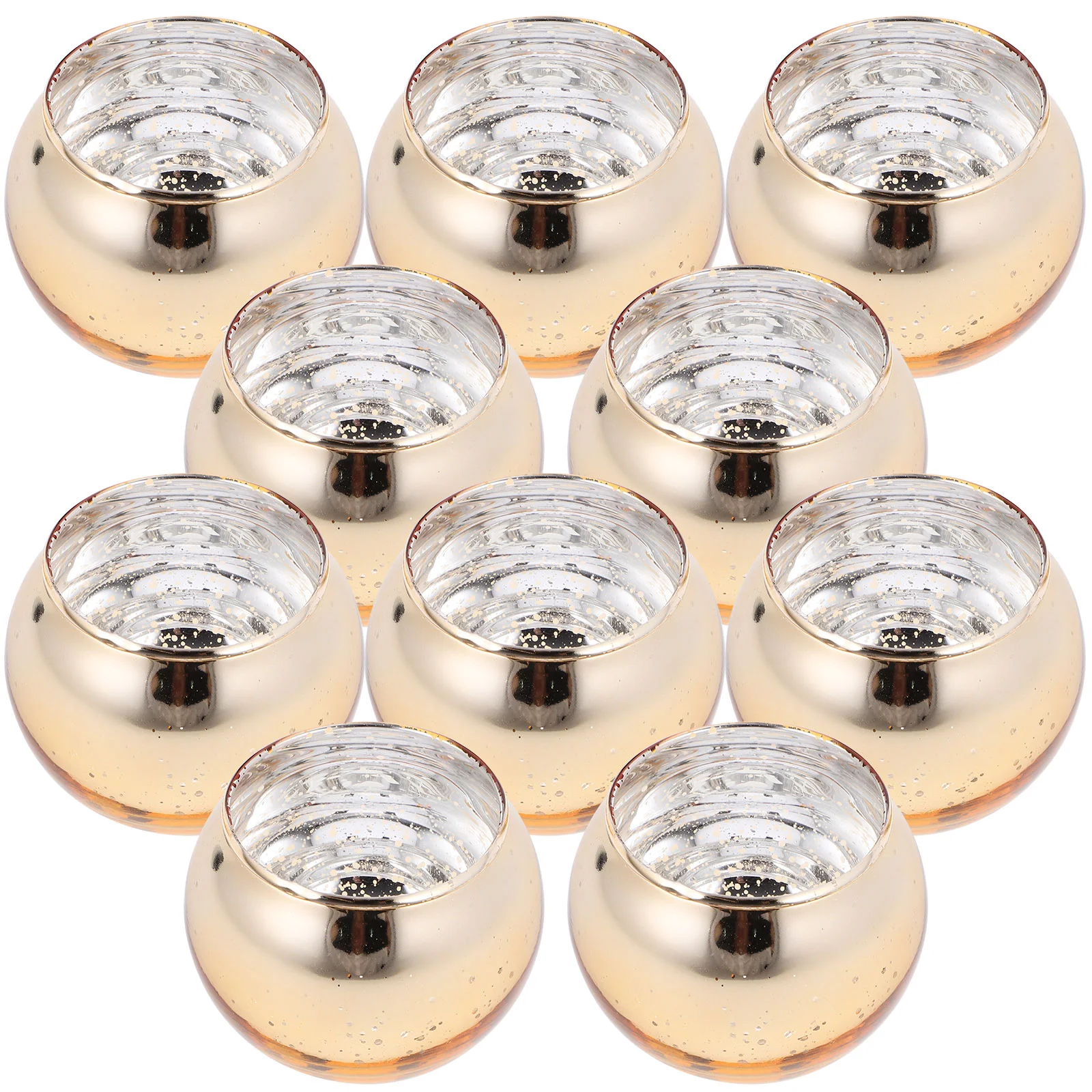 

12 Pcs Tins Ball Glass Holder Tealight Jar Desktop Small Storage Container Votive Candles Holders Table Centerpieces